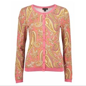 Talbots Petite Pink Paisley Sweater